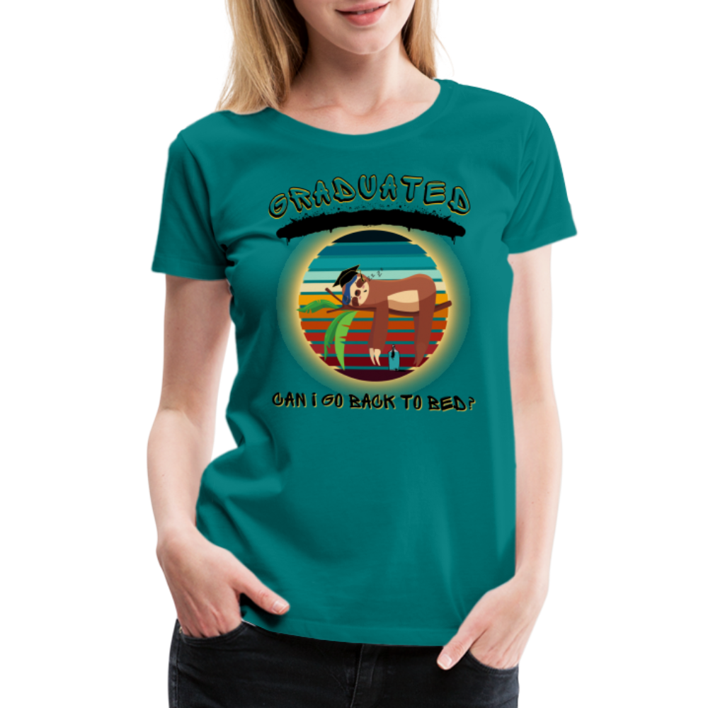 Grad Sloth Spray Paint: Women’s Premium T-Shirt - teal