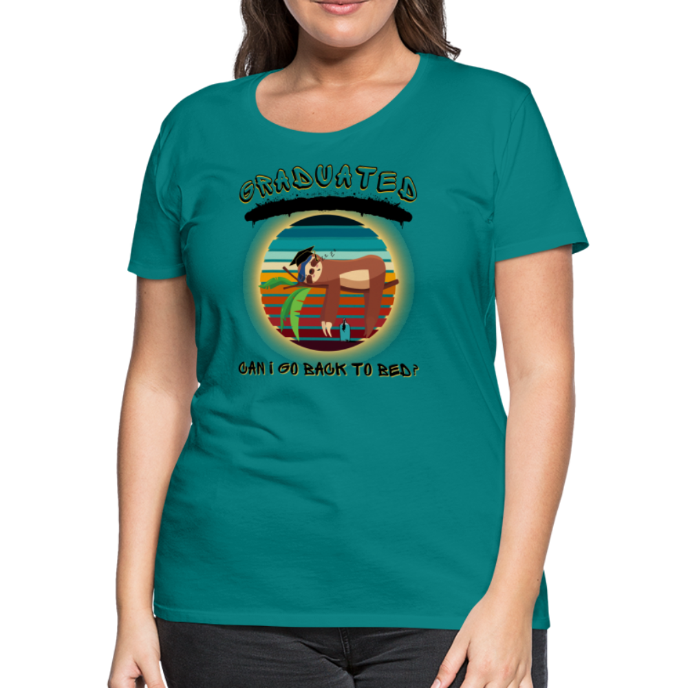 Grad Sloth Spray Paint: Women’s Premium T-Shirt - teal