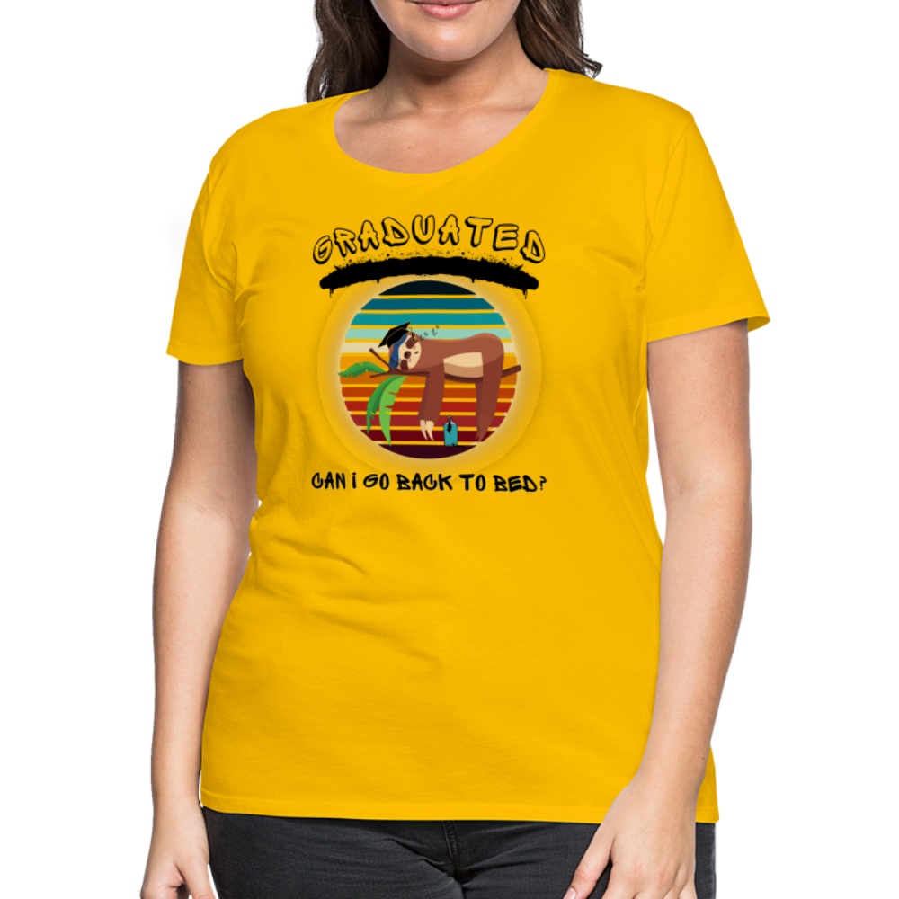 Grad Sloth Spray Paint: Women’s Premium T-Shirt - sun yellow