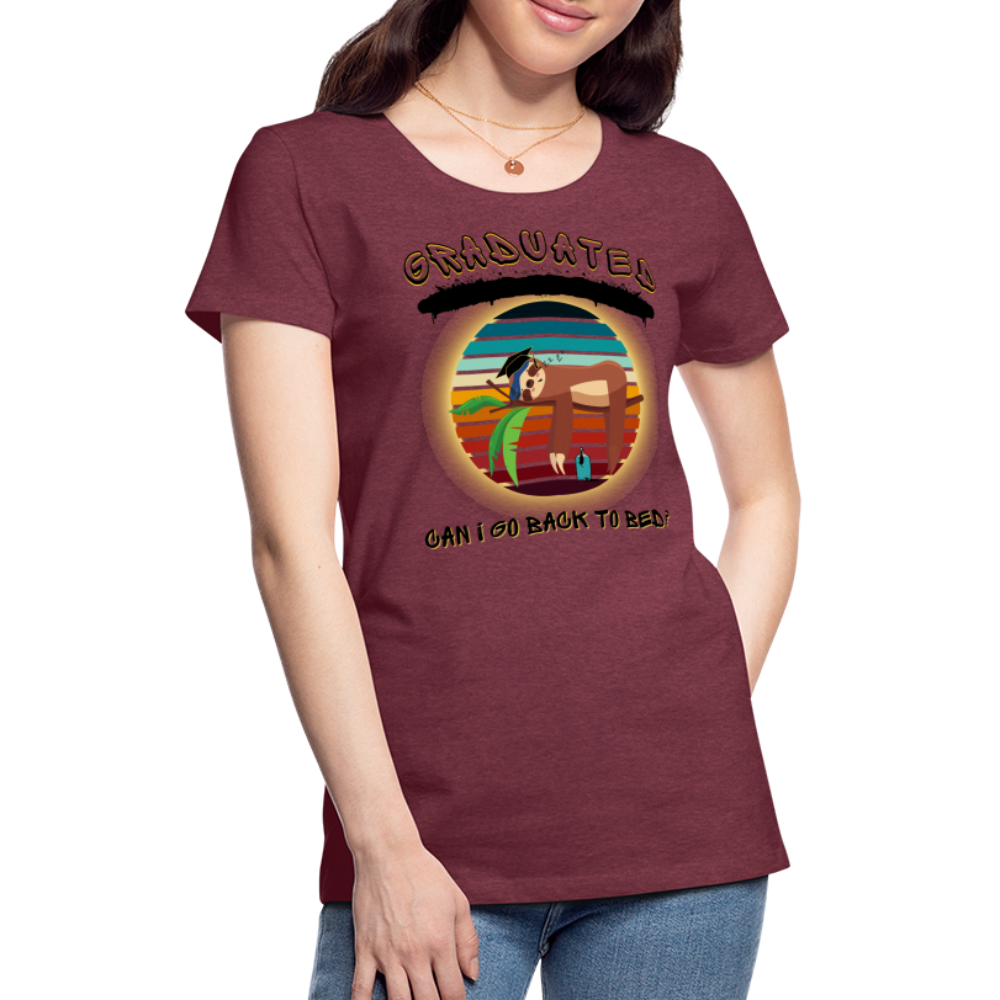 Grad Sloth Spray Paint: Women’s Premium T-Shirt - heather burgundy