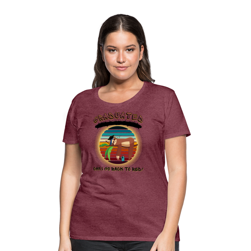 Grad Sloth Spray Paint: Women’s Premium T-Shirt - heather burgundy