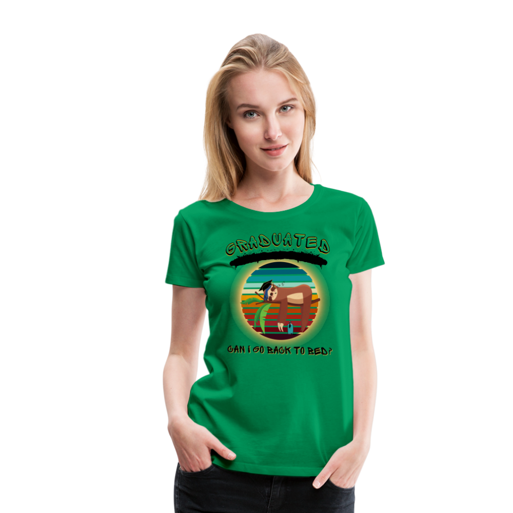 Grad Sloth Spray Paint: Women’s Premium T-Shirt - kelly green