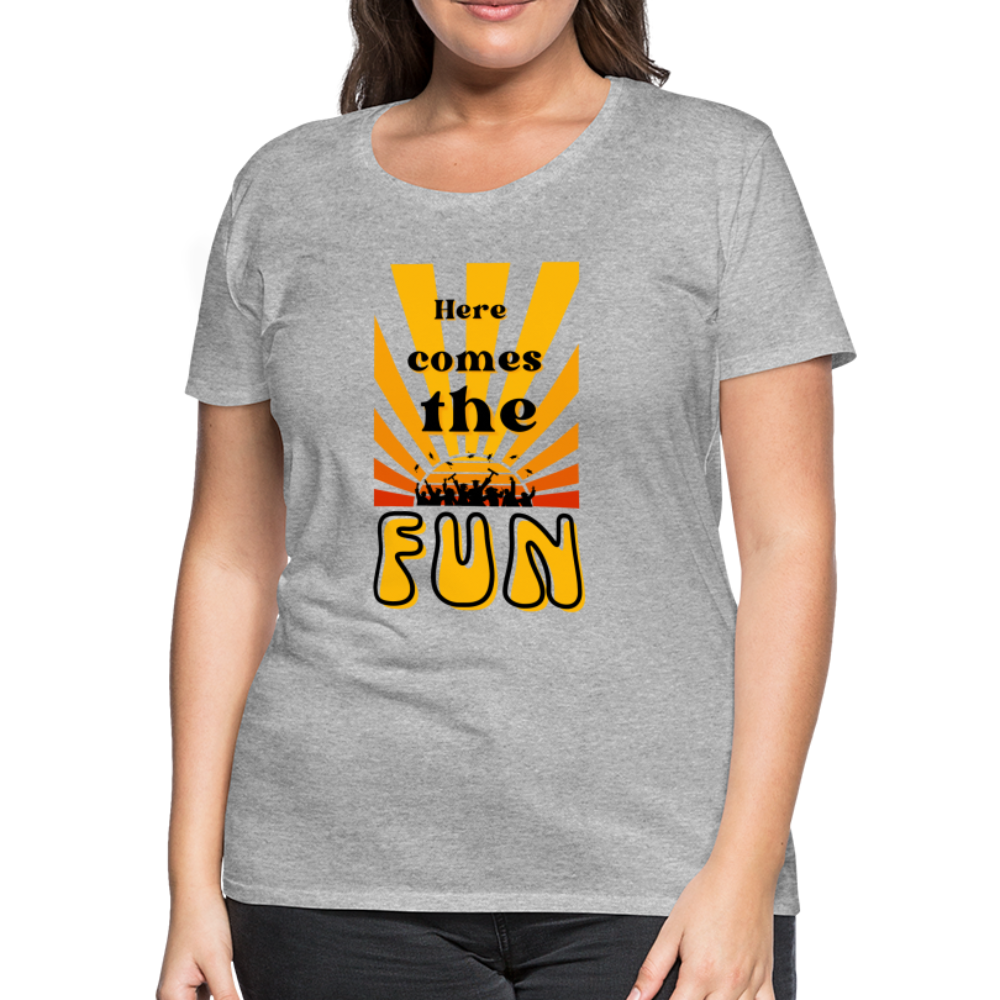 Here Comes The Fun Grad: Women’s Premium T-Shirt - heather gray