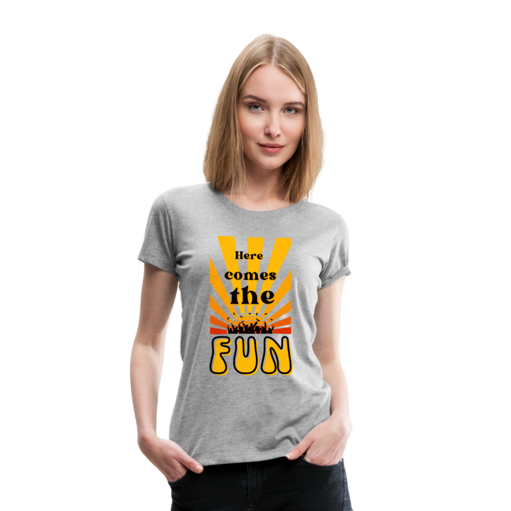 Here Comes The Fun Grad: Women’s Premium T-Shirt - heather gray