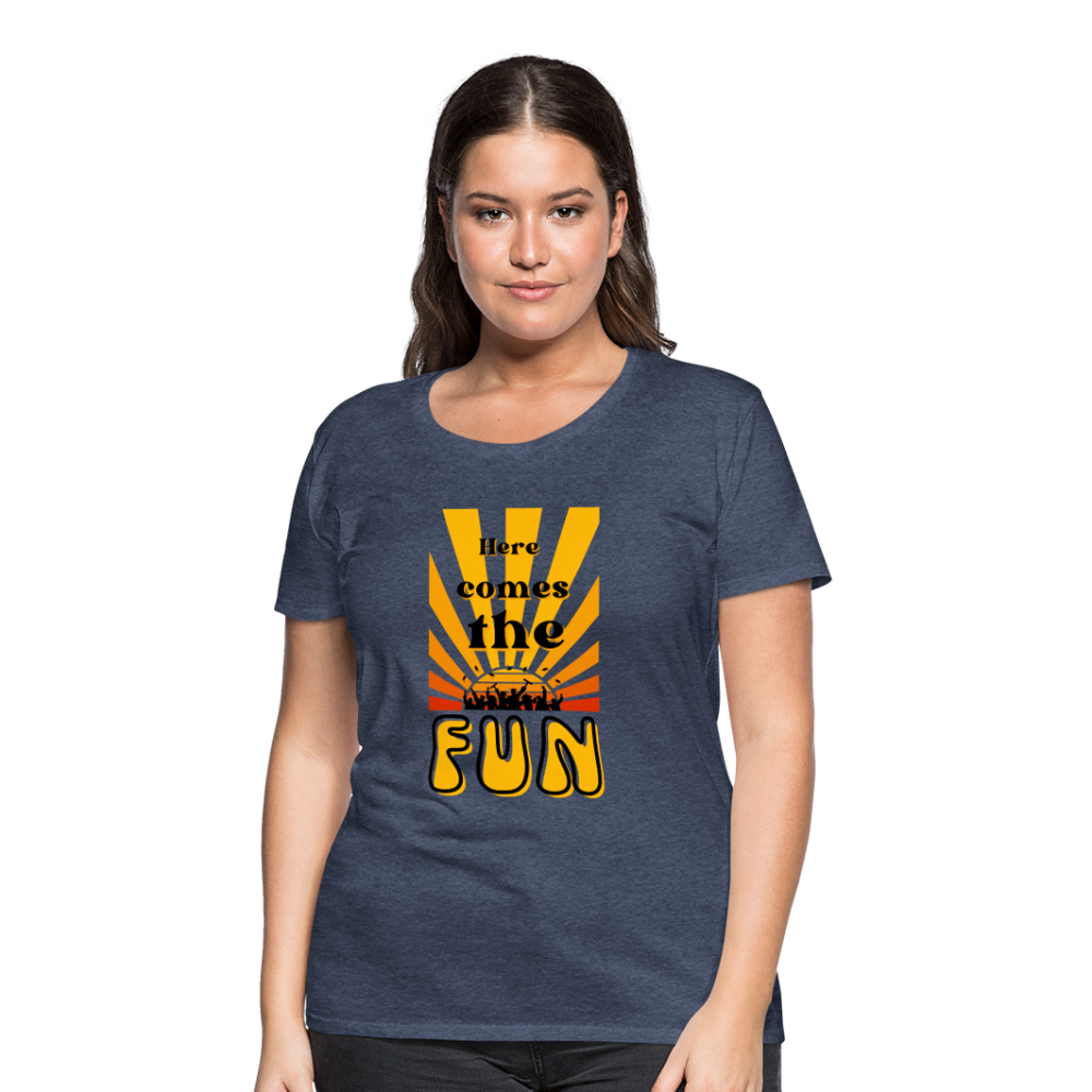 Here Comes The Fun Grad: Women’s Premium T-Shirt - heather blue