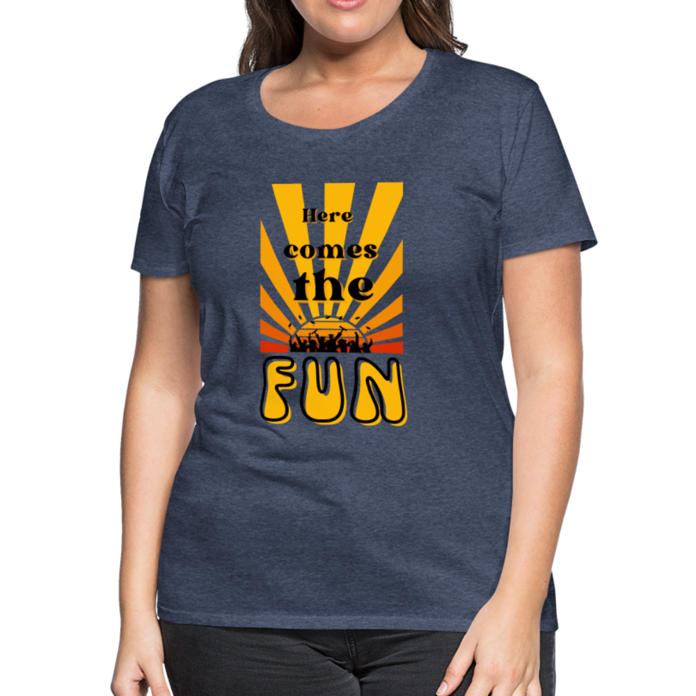 Here Comes The Fun Grad: Women’s Premium T-Shirt - heather blue