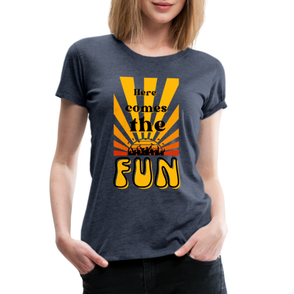 Here Comes The Fun Grad: Women’s Premium T-Shirt - heather blue