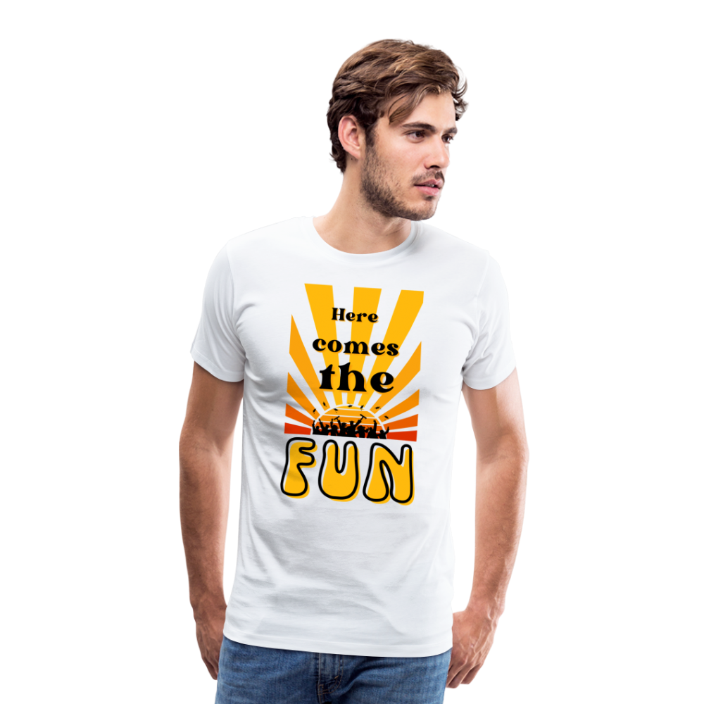 Here Comes the Fun Grad: Men's Premium T-Shirt - white