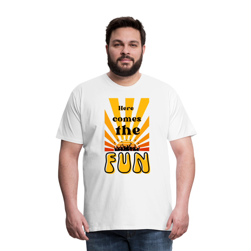 Here Comes the Fun Grad: Men's Premium T-Shirt - white