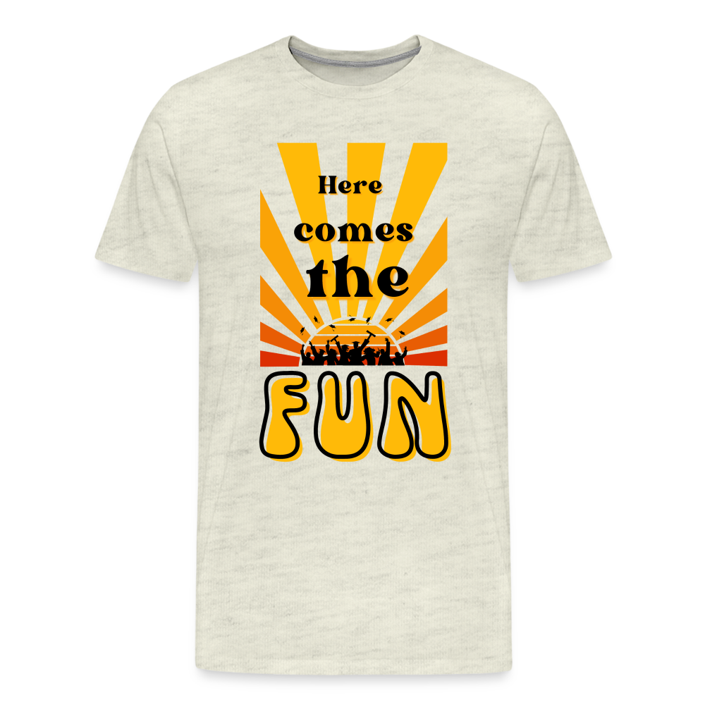 Here Comes the Fun Grad: Men's Premium T-Shirt - heather oatmeal