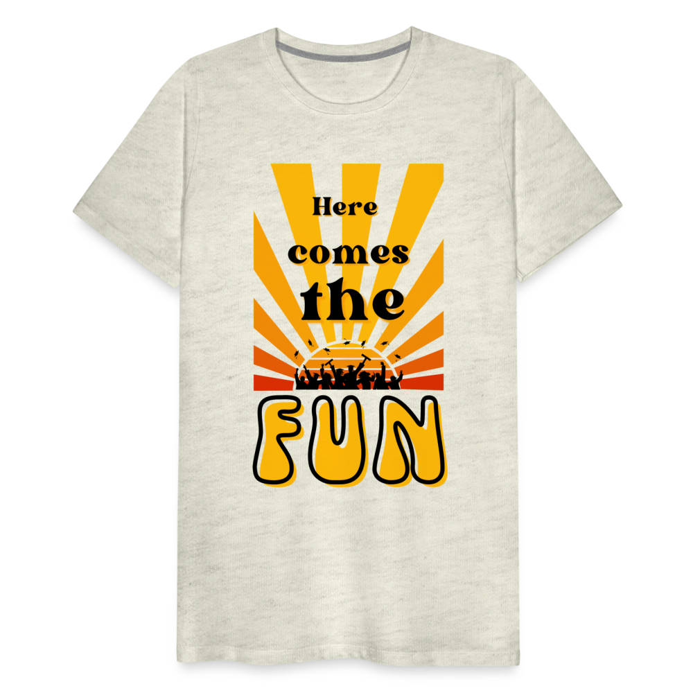 Here Comes the Fun Grad: Men's Premium T-Shirt - heather oatmeal