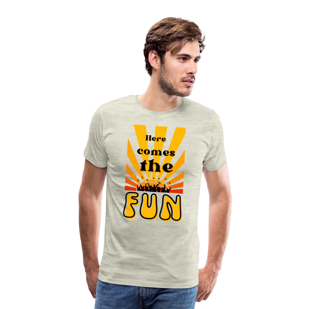 Here Comes the Fun Grad: Men's Premium T-Shirt - heather oatmeal