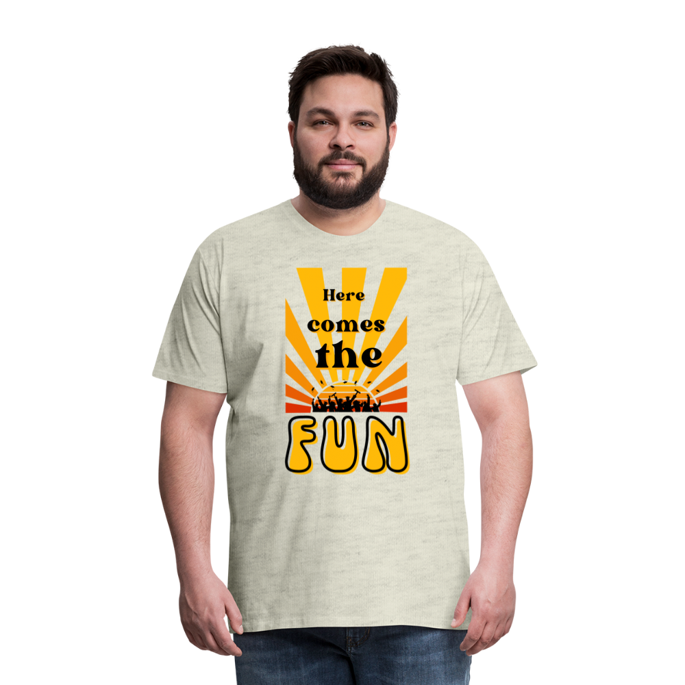 Here Comes the Fun Grad: Men's Premium T-Shirt - heather oatmeal