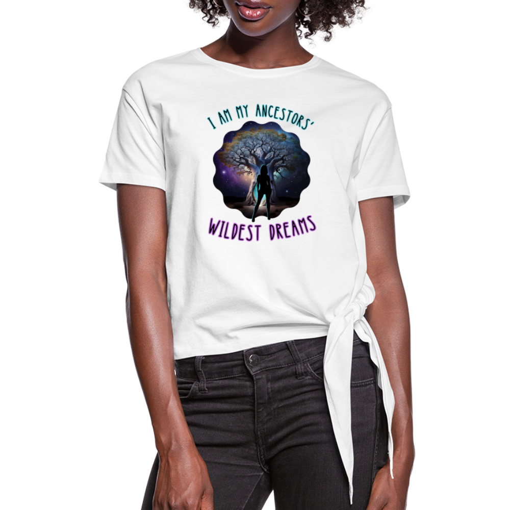 Ancestors' Wildest Dreams - Women's Knotted T-Shirt - white