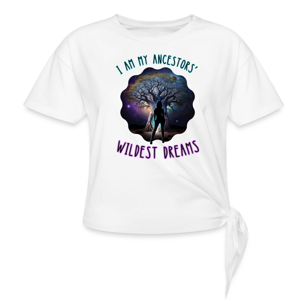 Ancestors' Wildest Dreams - Women's Knotted T-Shirt - white