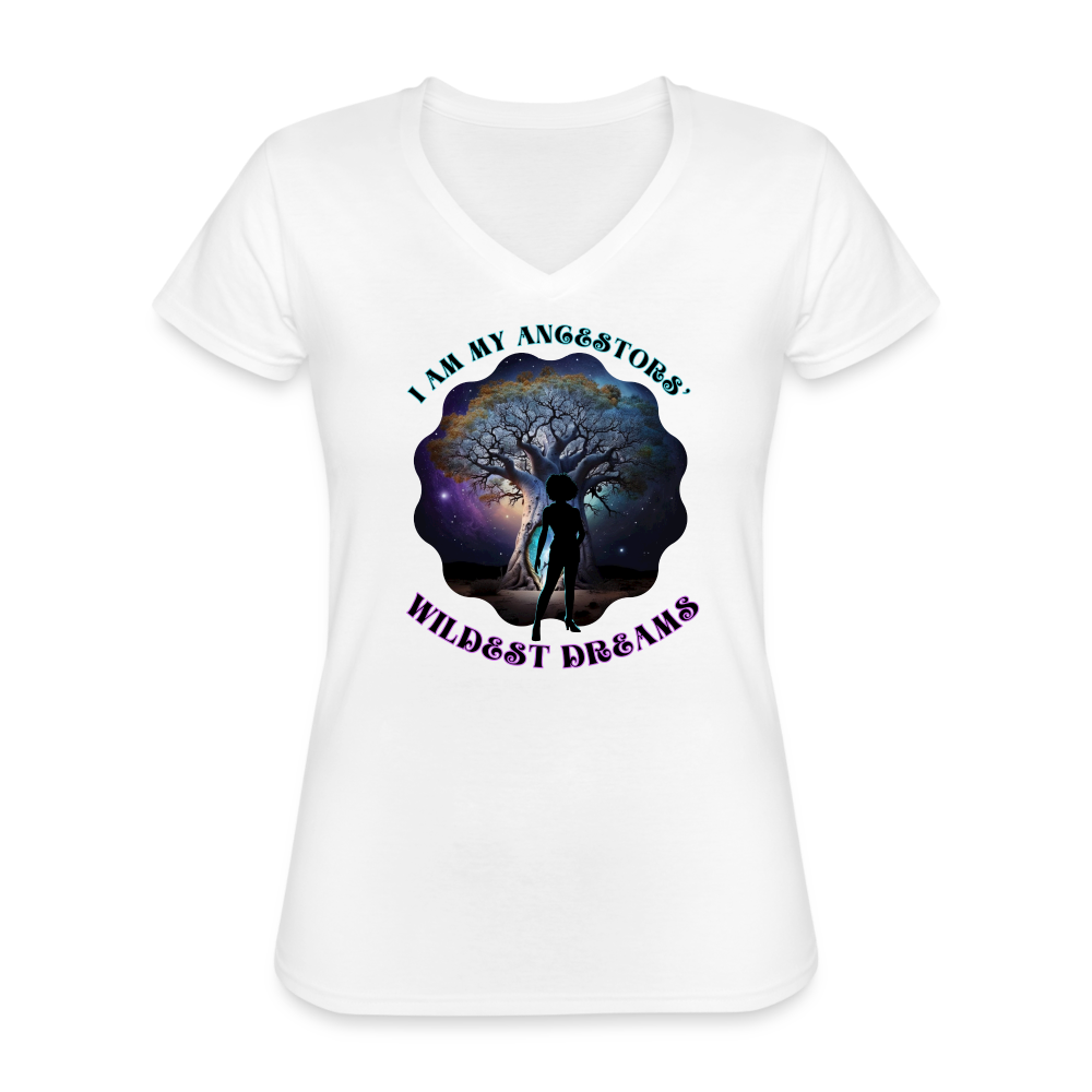 Ancestor's Wildest Dreams - Women's V-Neck T-Shirt - white