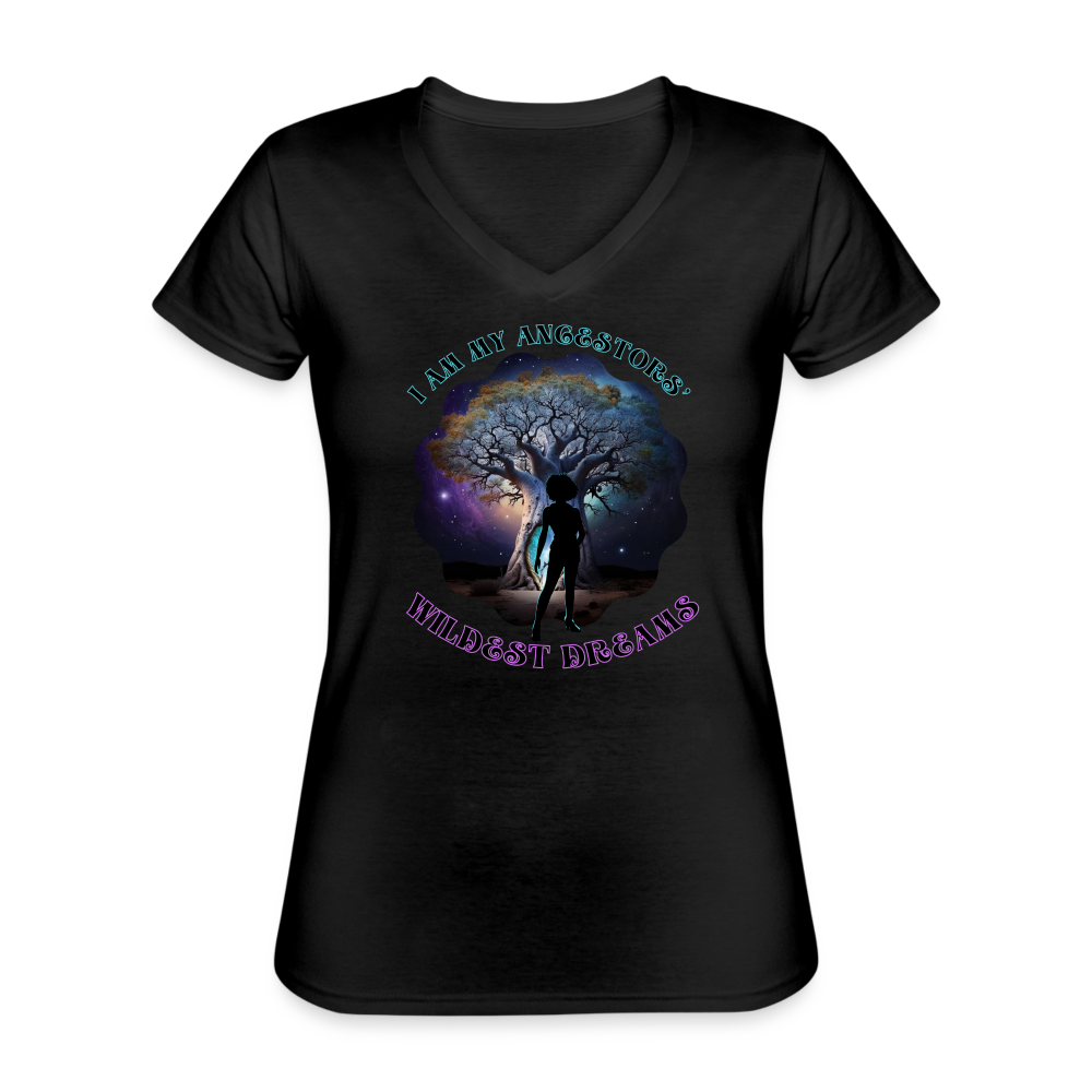 Ancestor's Wildest Dreams - Women's V-Neck T-Shirt - black