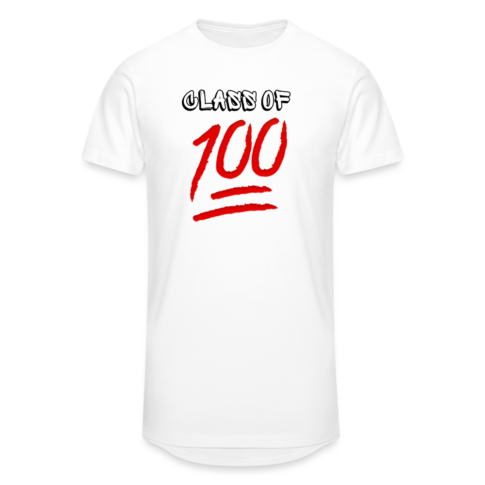 Class of 100 - Men’s Long Body Urban Tee | Canvas - white