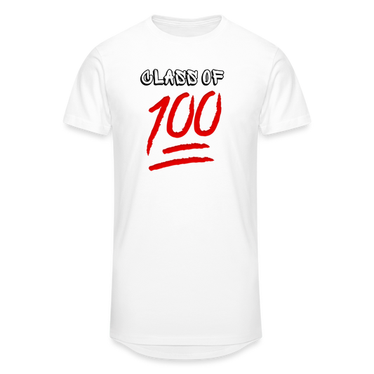 Class of 100 - Men’s Long Body Urban Tee | Canvas - white