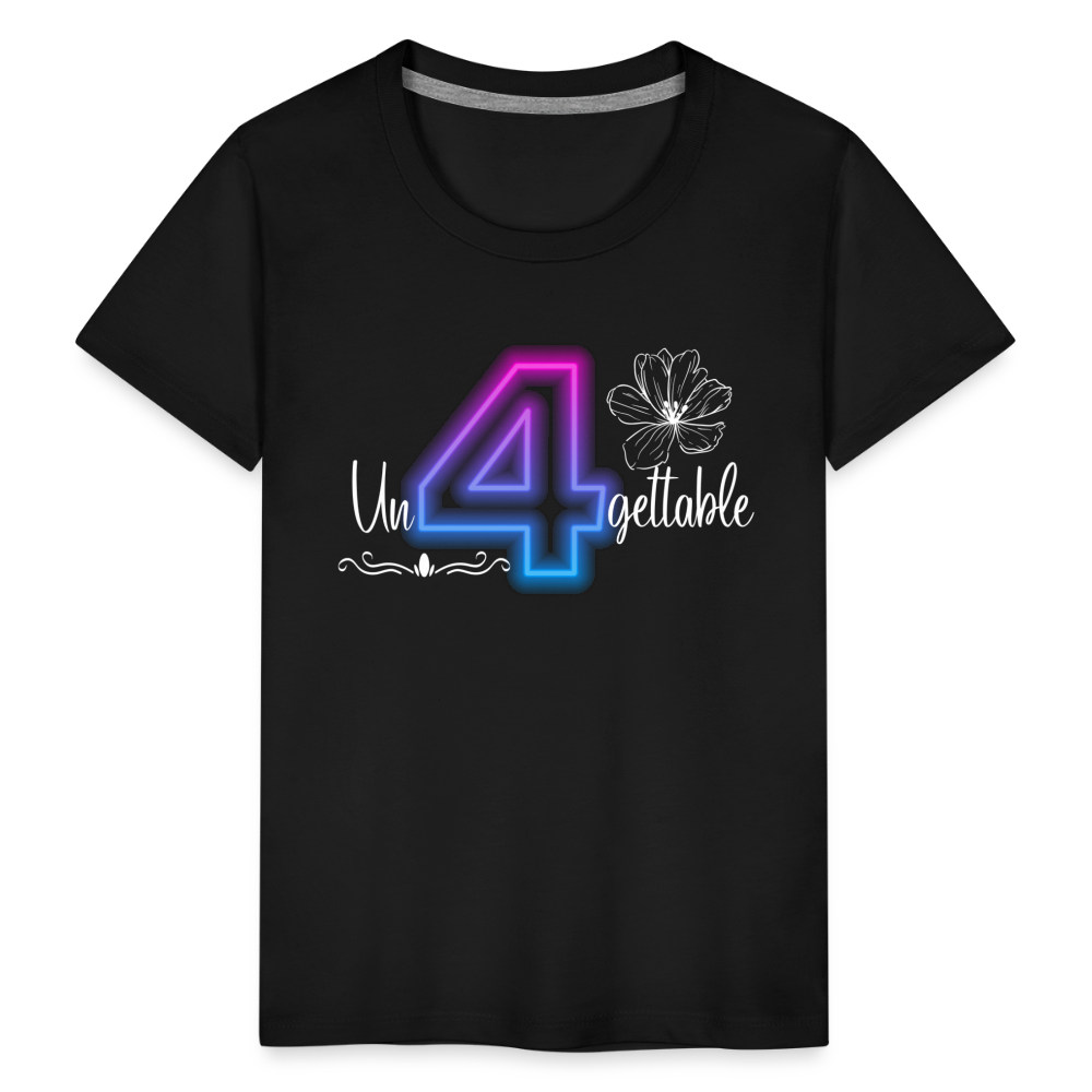 Un4gettable 4 Yr Old Birthday - Toddler Premium T-Shirt - black