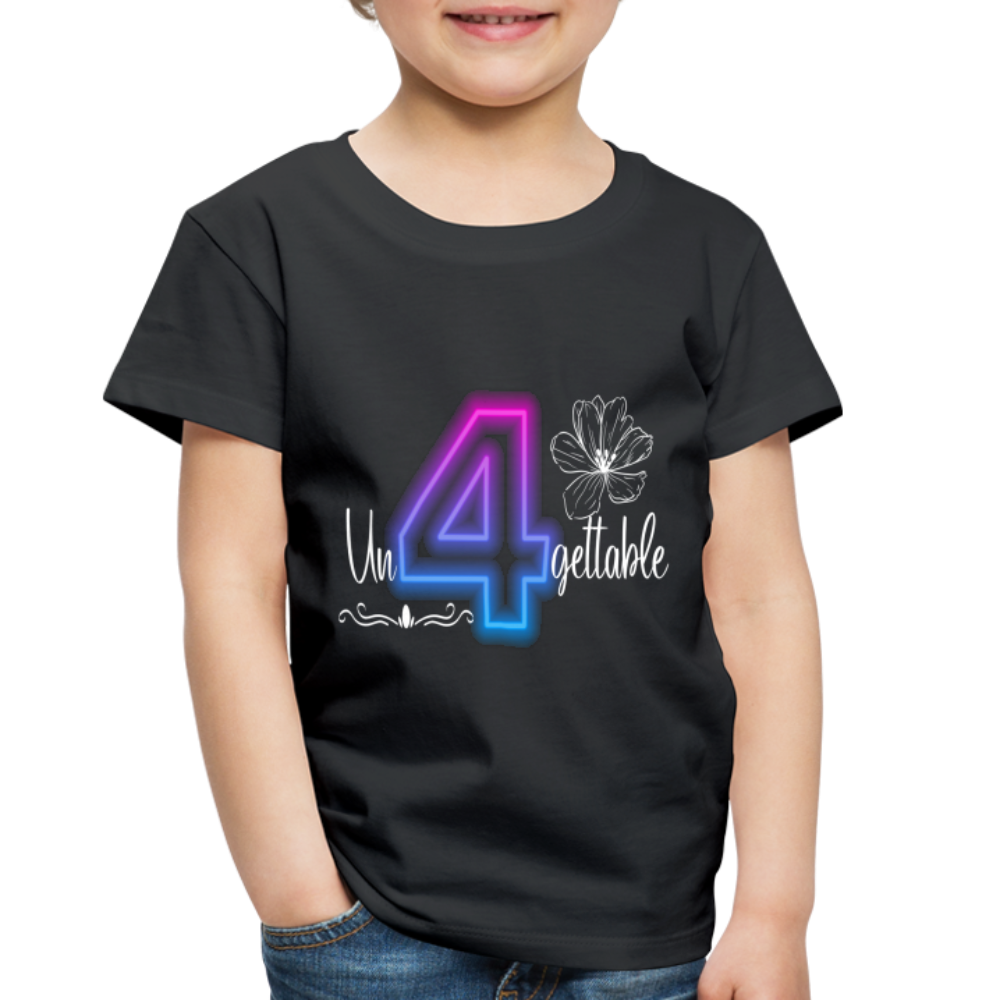 Un4gettable 4 Yr Old Birthday - Toddler Premium T-Shirt - black