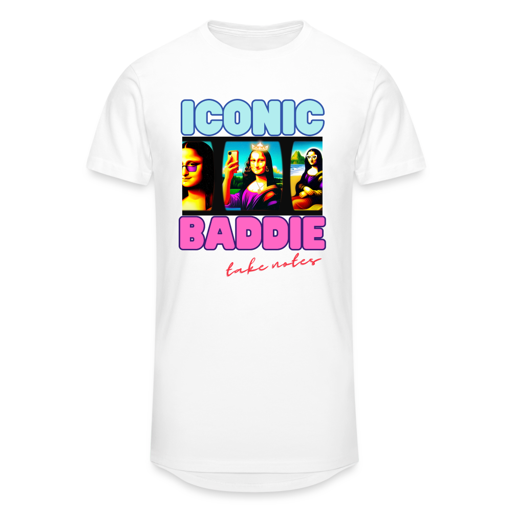 Iconic Baddie: Unisex Long Body Urban Tee | Canvas - white